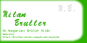milan bruller business card